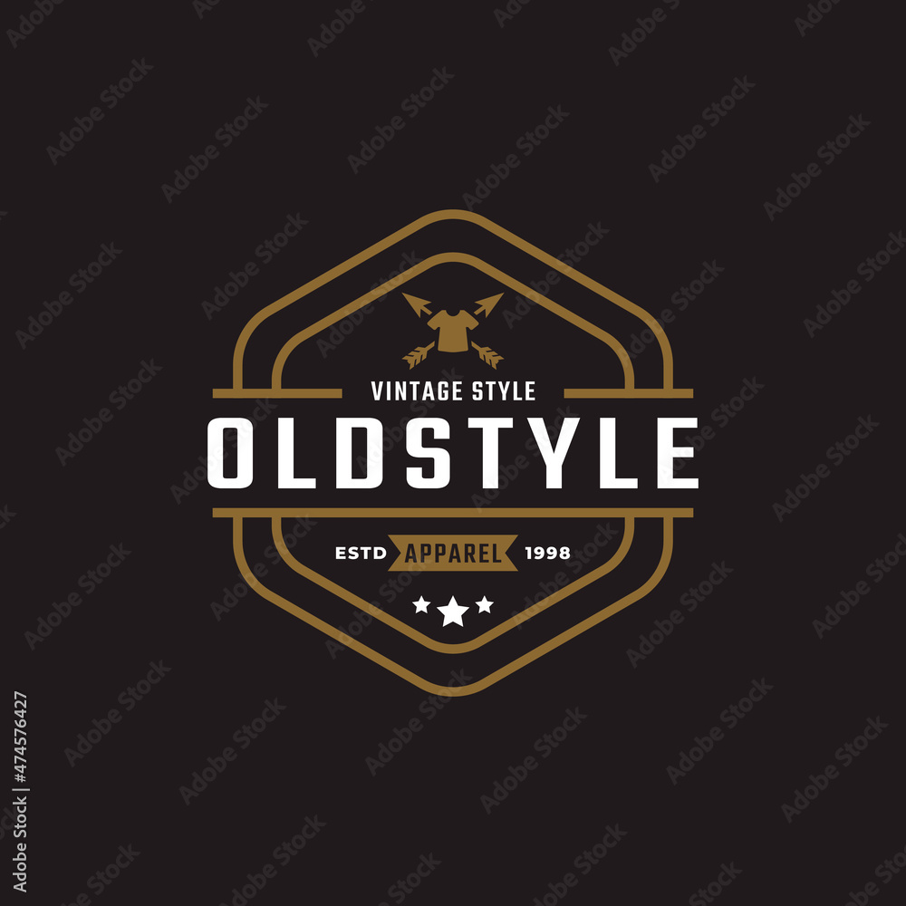 Classic Vintage Retro Label Badge for Clothing Apparel Old style Logo Emblem Design Template Element