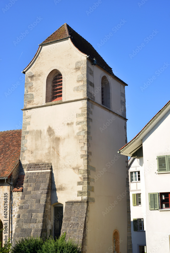 Zug, Switzerland, tower of a medieval chapel called Liebfrauenkapelle