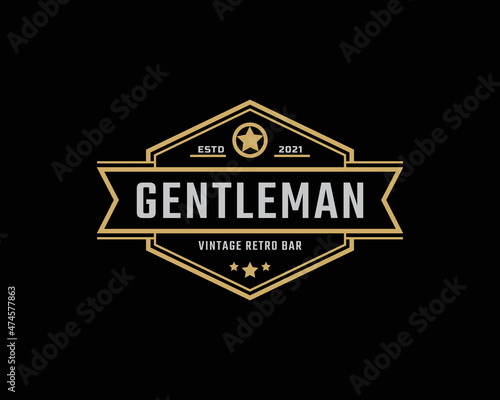 Creative Classic Vintage Retro Label Badge for Gentleman Cloth Apparel Logo Design Inspiration