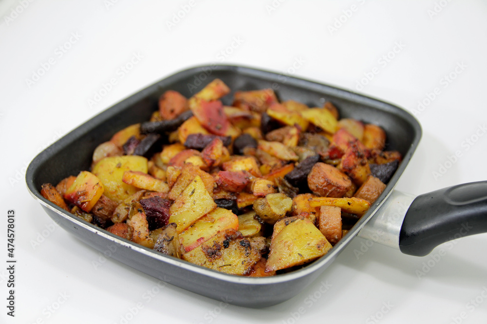 root vegetable pan, healthy and vitamin rich root vegetable pan, healthy and vitamin rich