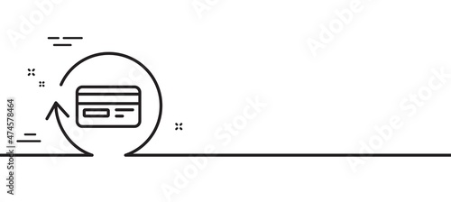 Credit card line icon. Banking Payment card sign. Cashback service symbol. Minimal line illustration background. Refund commission line icon pattern banner. White web template concept. Vector