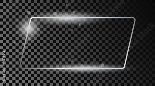 Wallpaper Mural Silver glowing rectangular shape frame with sparkles Torontodigital.ca