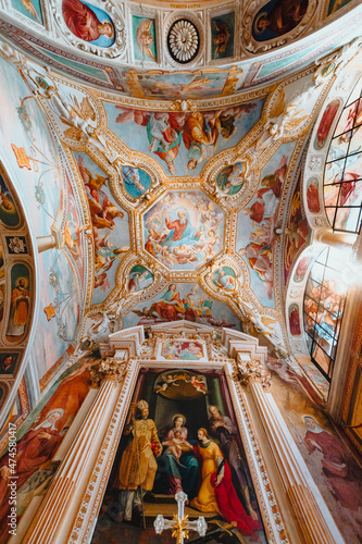 Christian fresco inside the convent of Santa Caterina del Sasso on Lake Maggiore