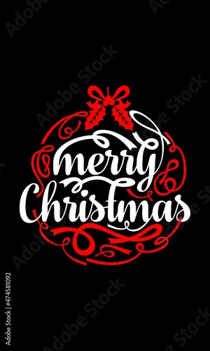 Merrry Christmas Round Lettering vector design template
