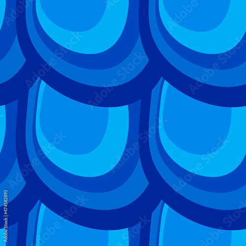 Illustration A seamless pattern on a square background - the scales of a fish, mermaid or dragon. Design element