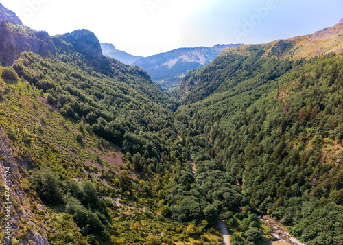 Panorámicas del Valle de Ordiso, en los Pirineos de Huesca (España). Imágenes tomadas con drone.  photo