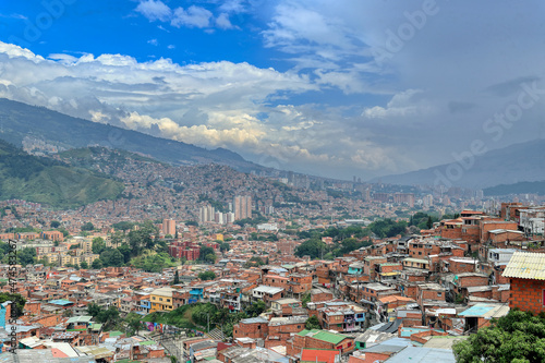 LATAM. Columbia, sityscape of Medellin. San Javier is a residential area, occupying a hilly sprawl at the western edge of Medellín. It is one of the most densely populated parts of the city photo