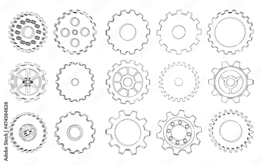 Collection of gears for web design, app, and the most modern projects. Collection of gears for web design, app, and the most modern projects.