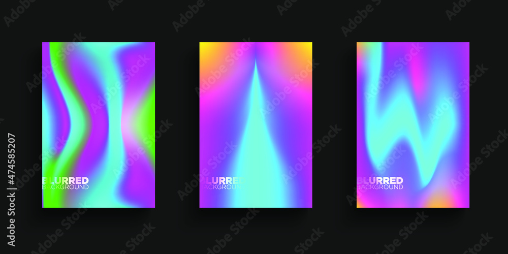 Blurred backgrounds collection with modern abstract blurred color gradient patterns. Templates set for brochures, posters, banners, flyers and cards. Set 2