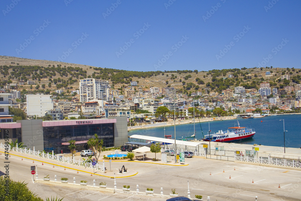 Port terminal in Saranda, Albania
