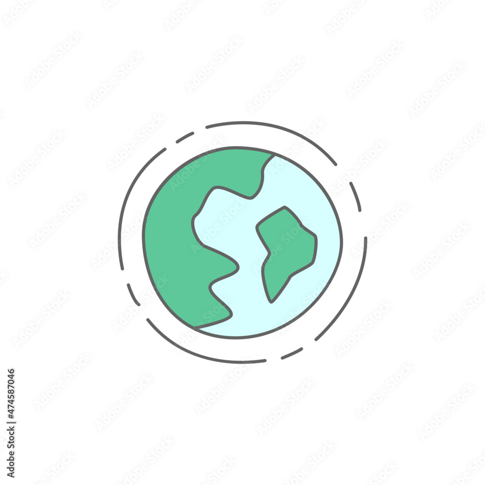 Ozone Layer Icon in color icon, isolated on white background Ozone Layer Icon in color icon, isolated on white background