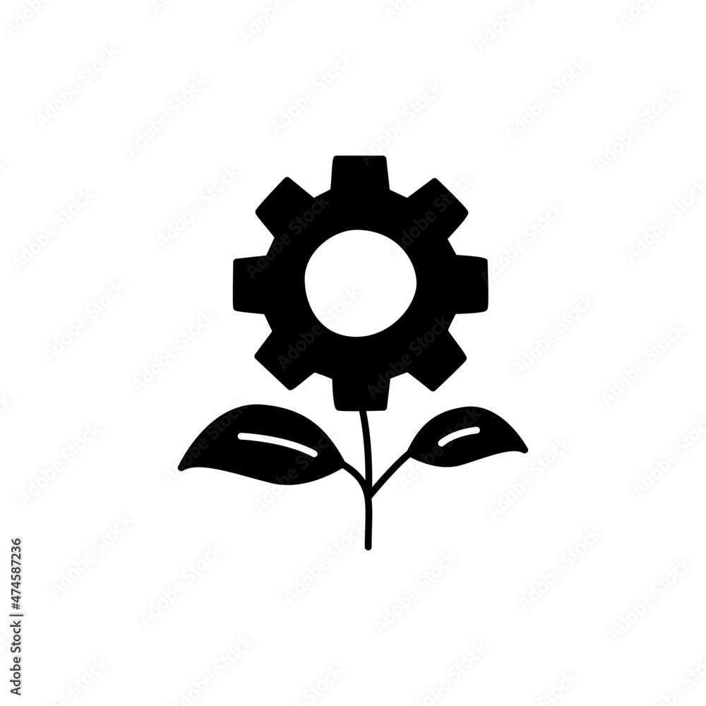 Green Technology Icon in black flat glyph, filled style isolated on white background Green Technology Icon in black flat glyph, filled style isolated on white background