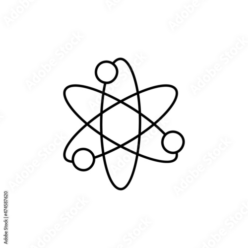 Sulfate Icon in flat black line style, isolated on white background