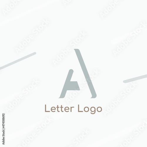 Elegant letter A logo as negative space icon creative