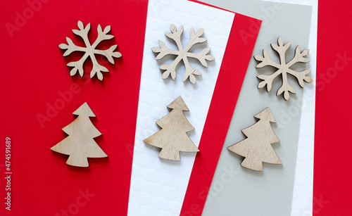 Wallpaper Mural christmas background with decorative ornaments on paper Torontodigital.ca