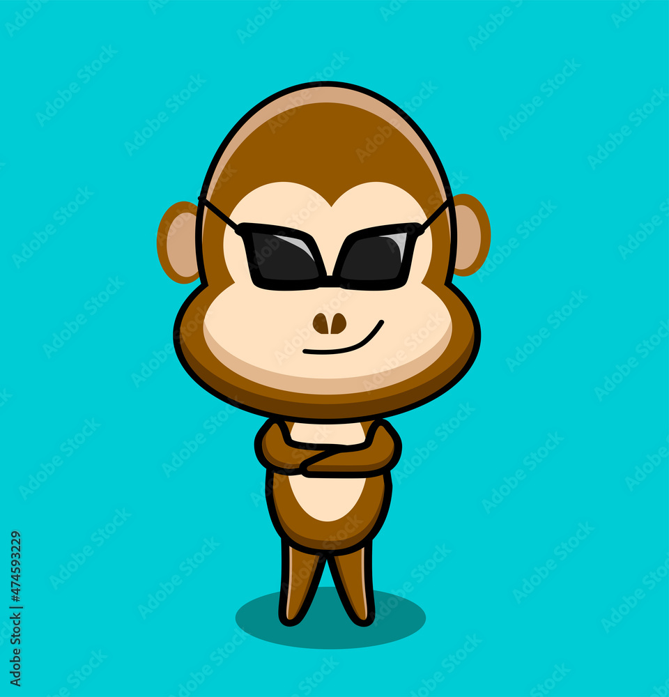 cool monkey with glasses