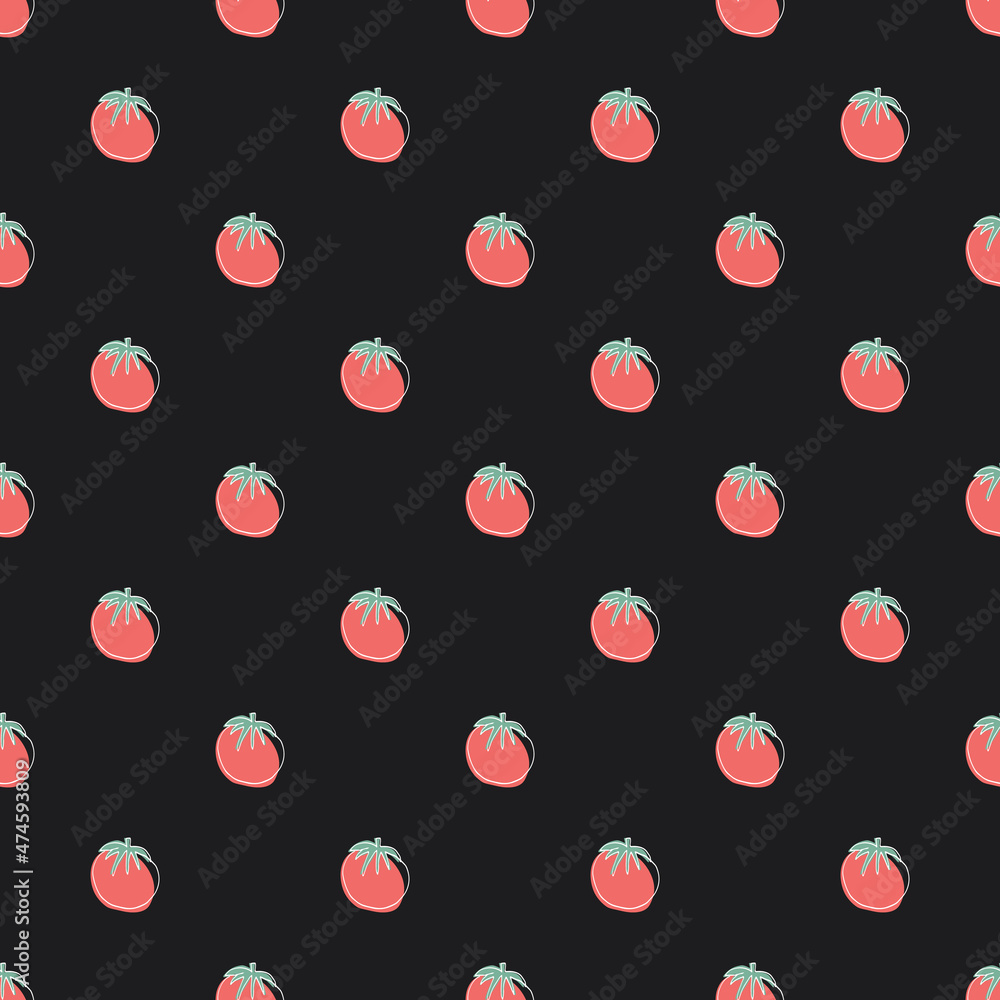 Tomato Vegetables seamless pattern. Vegetarian healthy bio food background, Vegan organic eco products. Vector illustration Tomato Vegetables seamless pattern. Vegetarian healthy bio food background, Vegan organic eco products. Vector illustration