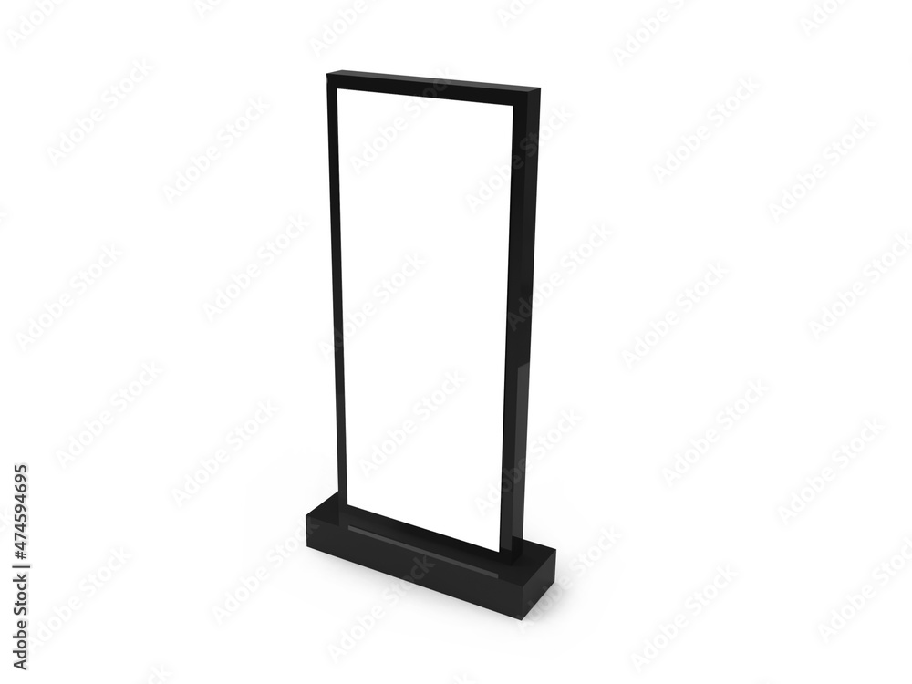 Neon Box Sign 3D Illustration Mockup Scene Neon Box Sign 3D Illustration Mockup Scene