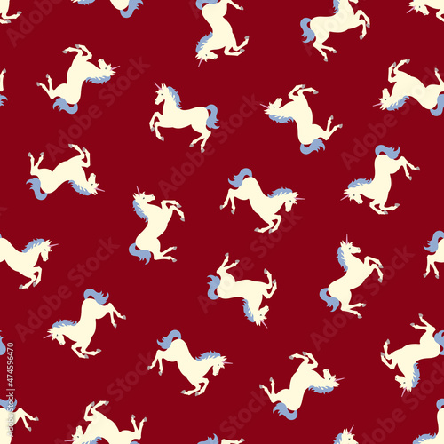 Romantic rocking horse seamless pattern,