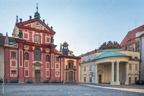 External view of St. George's Convent and of Rosenberg Palace at Prague Castle's Complex - Prague, Czech Republic