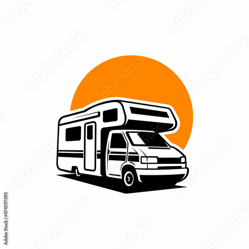 RV - camper van - snail camper - caravan - motor home illustration vector
