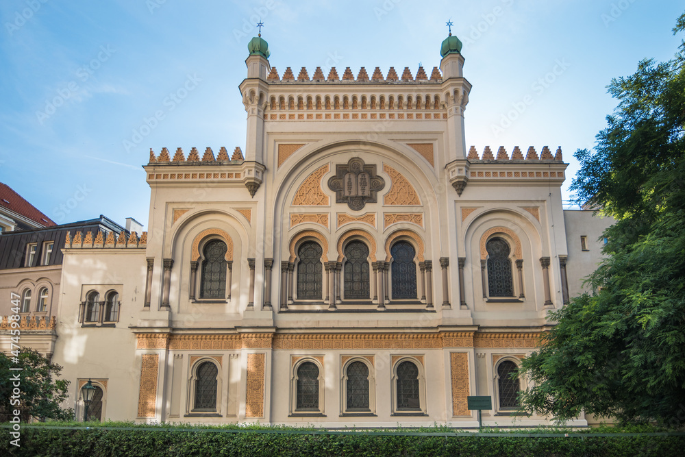 Side view of the Spanish Synagogue at Prague's Jewish Quarter - Prague, Czech Republic
