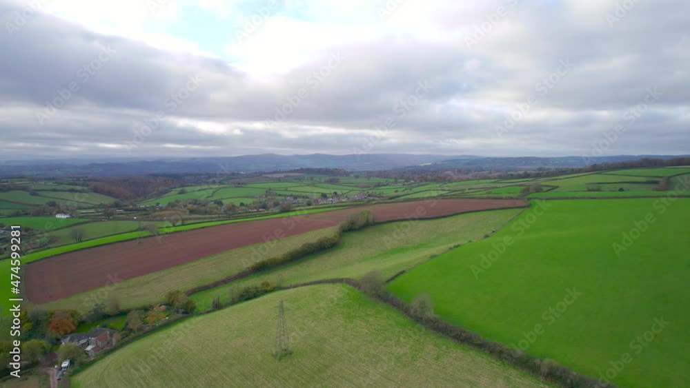 Devon Fields and Farmlands from a drone, Kingswear, Brixham, Devon, England, UK Devon Fields and Farmlands from a drone, Kingswear, Brixham, Devon, England, UK