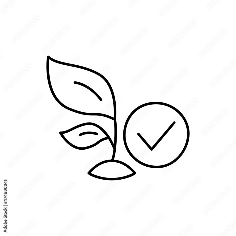 Eco Friendly Icon in flat black line style, isolated on white background Eco Friendly Icon in flat black line style, isolated on white background