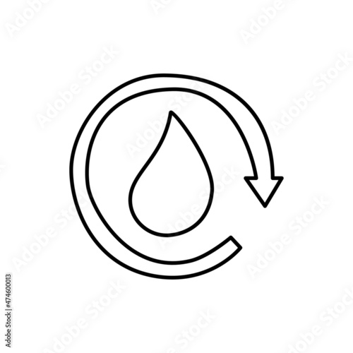 Water Purification Icon in flat black line style, isolated on white background