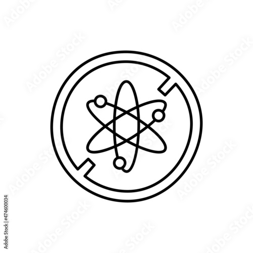 Sulfate Icon in flat black line style, isolated on white background
