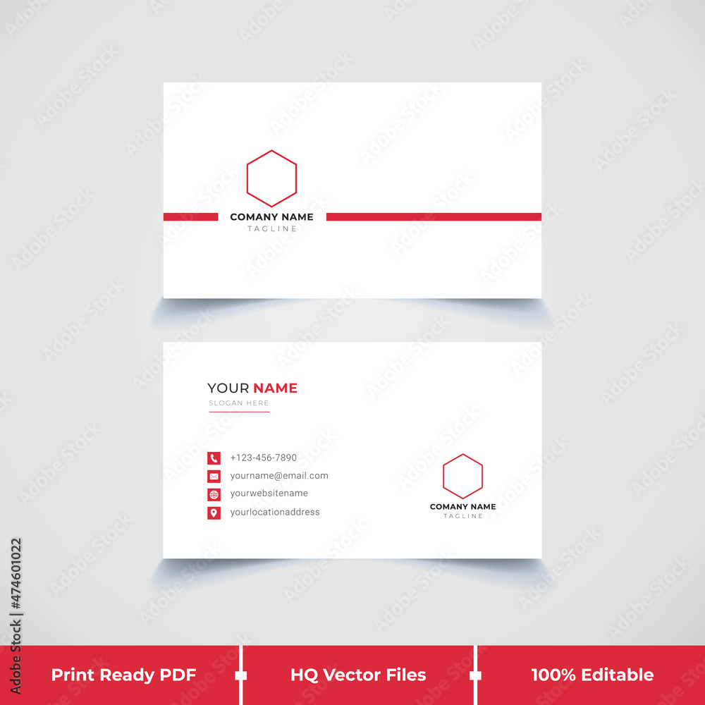 Fototapeta premium Minimal simple corporate company business card design template 