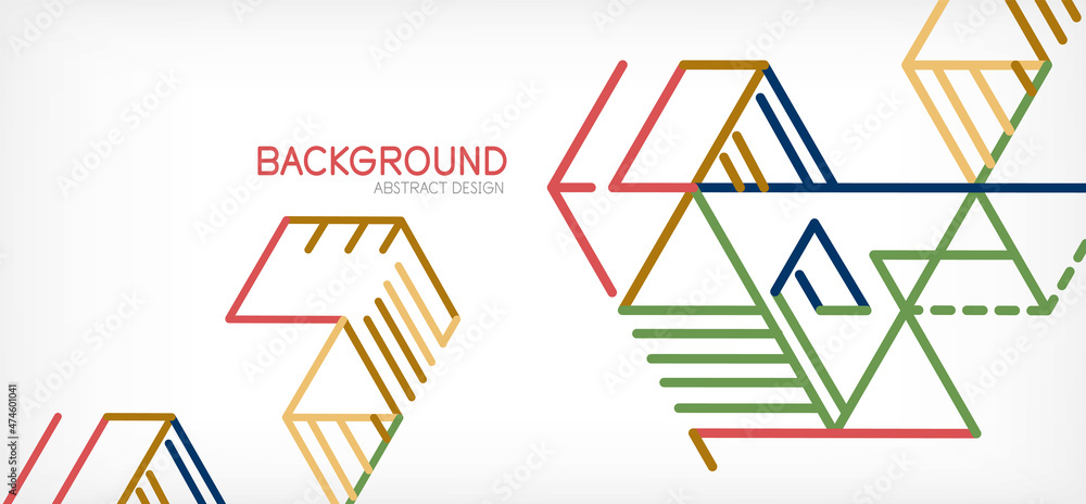 Abstract background. Color lines on white background. Linear abstract composition. Techno or business concept for wallpaper, banner, background, landing page Abstract background. Color lines on white background. Linear abstract composition. Techno or business concept for wallpaper, banner, background, landing page