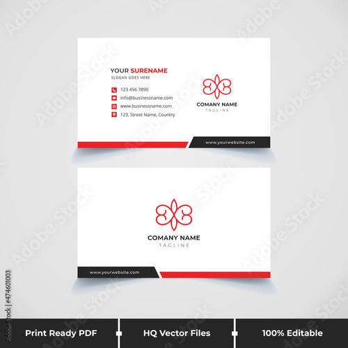 modern elegant simple corporate company business card design 
