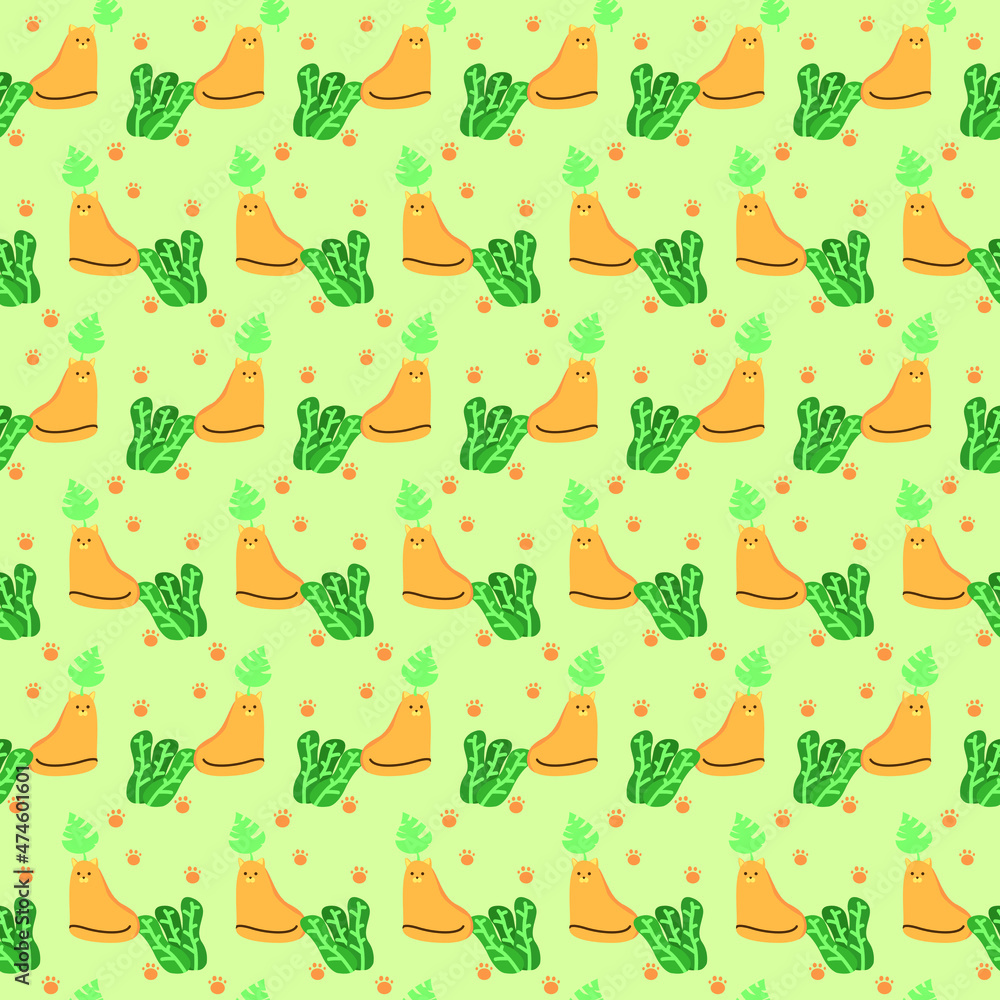 Fototapeta premium Cute cat seamless pattern