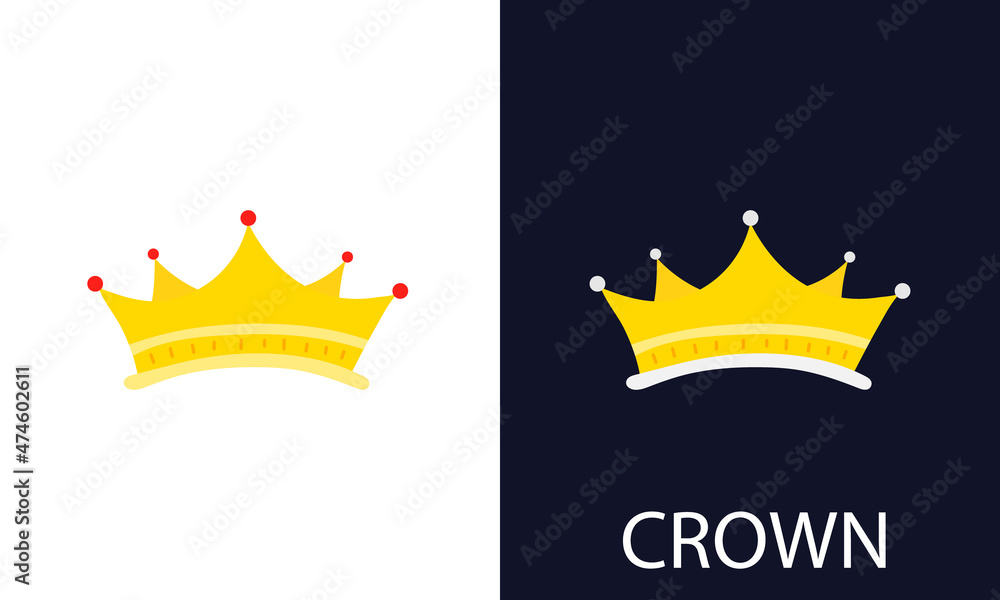 A golden crown for a prince or princess. A symbol of power. For dark and light backgrounds. Vector illustration. A golden crown for a prince or princess. A symbol of power. For dark and light backgrounds. Vector illustration.