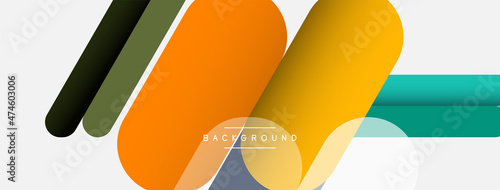 Overlapping round shapes and lines background. Vector illustration for wallpaper banner background or landing page