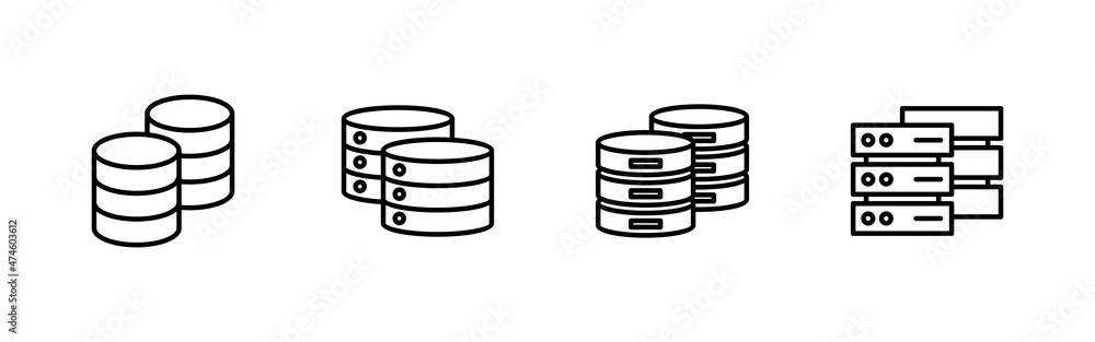 Database icons set. database sign and symbol Database icons set. database sign and symbol