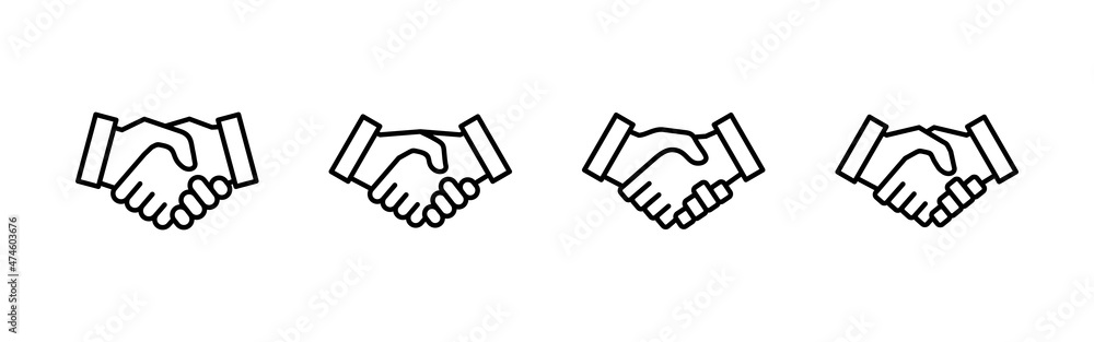 Handshake icons set. business handshake sign and symbol. contact agreement Handshake icons set. business handshake sign and symbol. contact agreement