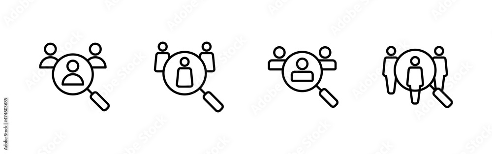 Hiring icons set. Search job vacancy sign and symbol. Human resources concept. Recruitment Hiring icons set. Search job vacancy sign and symbol. Human resources concept. Recruitment