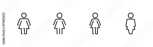 Female icons set. woman sign and symbol