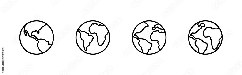 World map set. Worldmap sign and symbol. Globe icon World map set. Worldmap sign and symbol. Globe icon