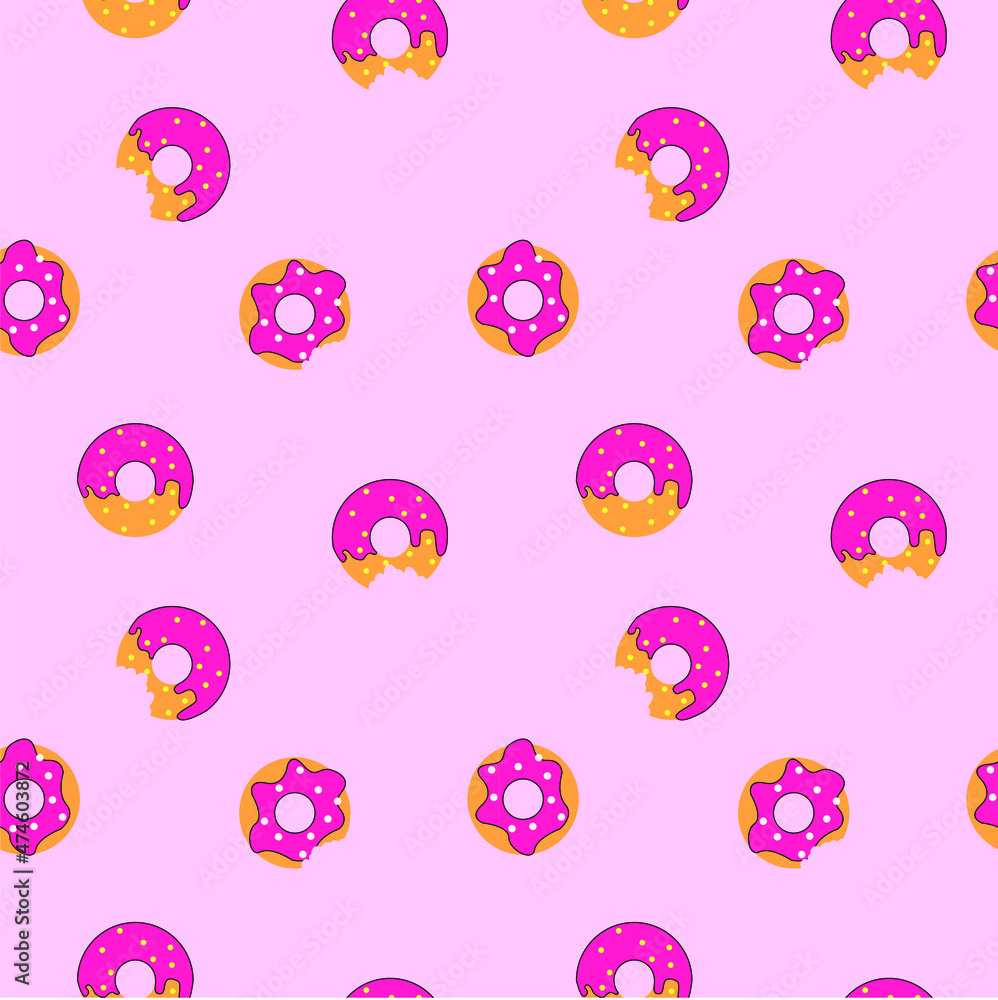 Doughnut seamless pattern.