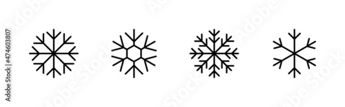 Snow icons set. snowflake sign and symbol