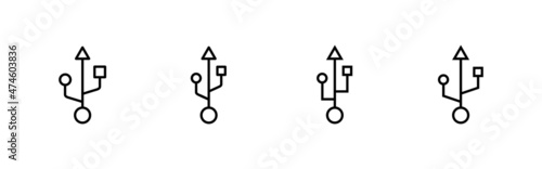 Usb icons set. Flash disk sign and symbol. flash drive sign.