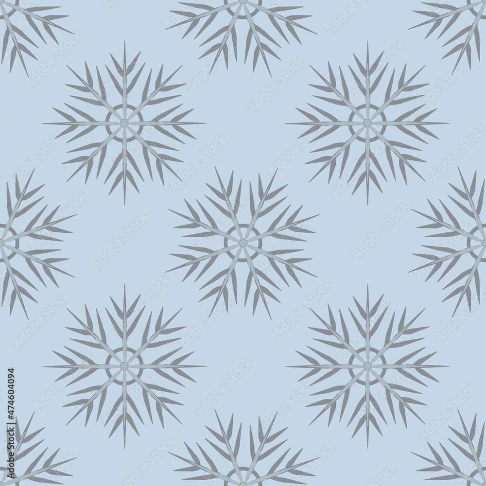 A seamless pattern on a square background is snowflakes. Design element A seamless pattern on a square background is snowflakes. Design element