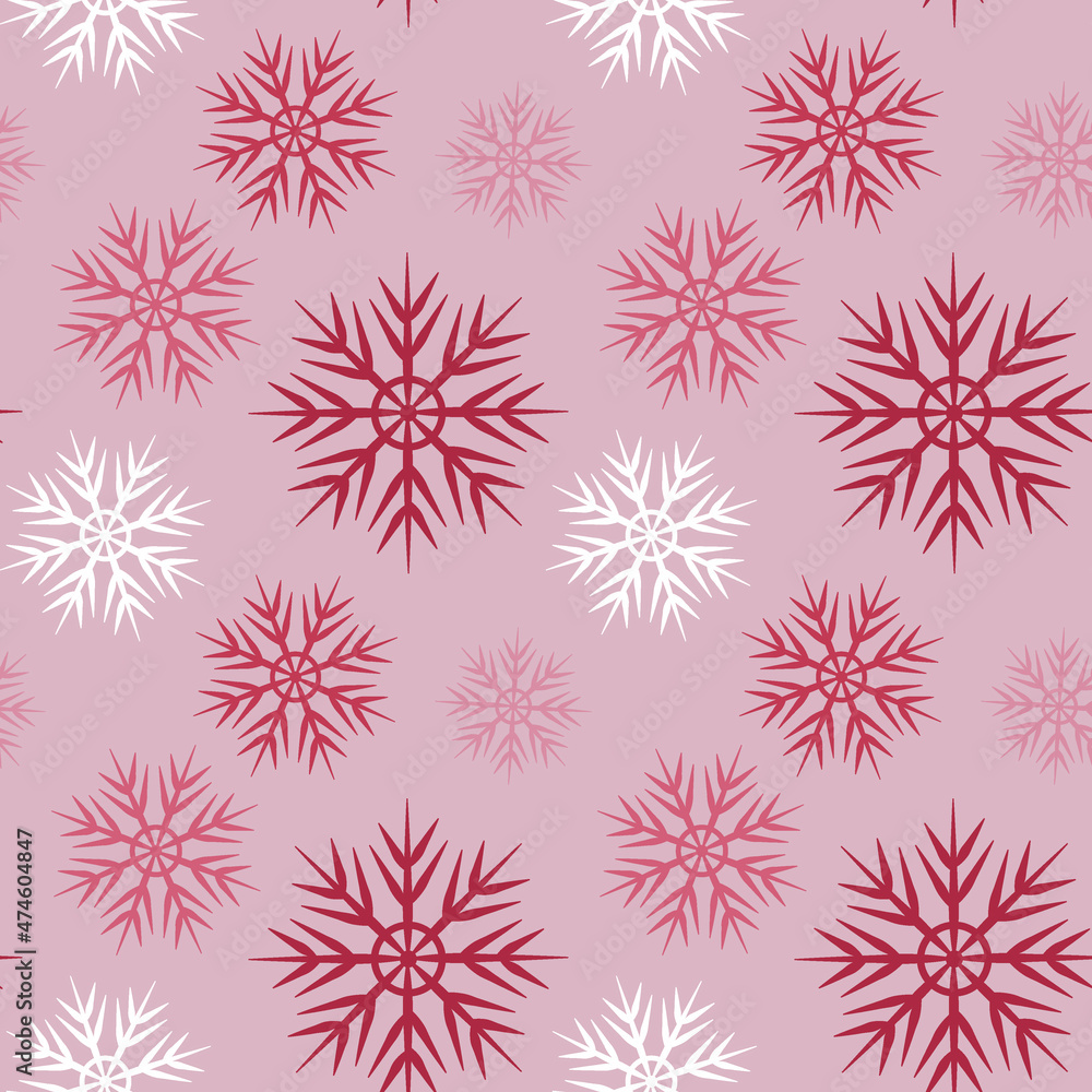 A seamless pattern on a square background is snowflakes. Design element A seamless pattern on a square background is snowflakes. Design element