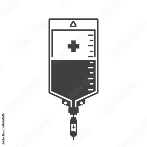 saline solution bags flat vector design isolated on background. medical sign.