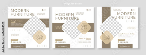 furniture banner social media pack template premium