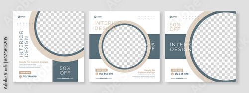 furniture banner social media pack template premium