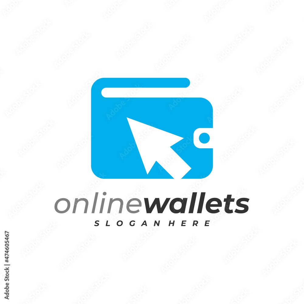 Fototapeta premium Click Wallets logo design vector template, Creative Wallets logo design concepts